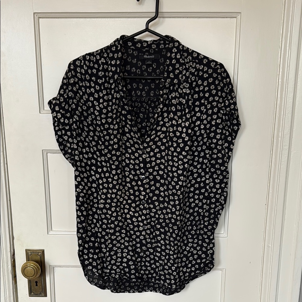 Madewell Size S Women's Black and White Patterned Button down Top